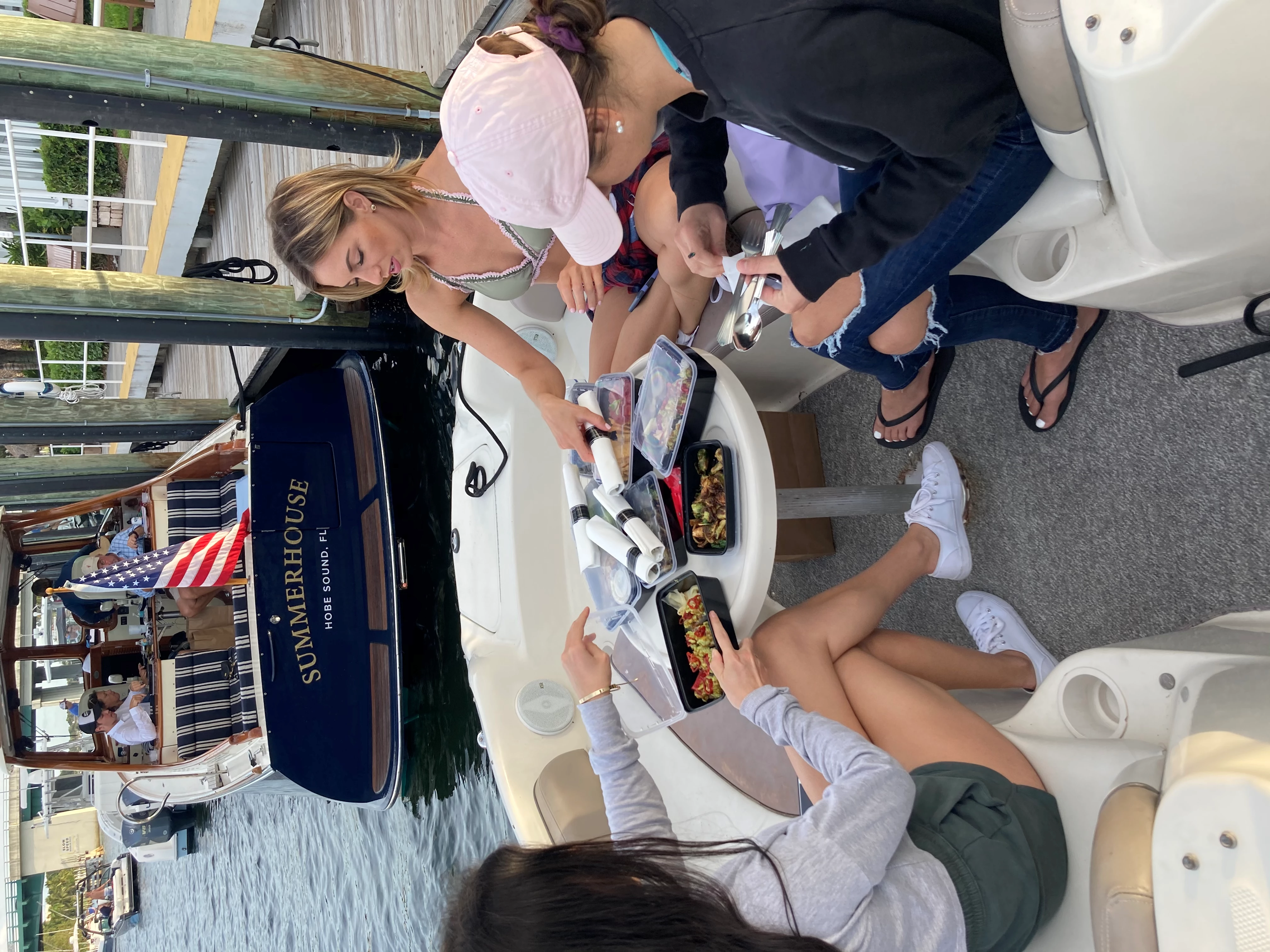 girls having dinner on searay sundeck boat rentals New York BROOKHAVEN New York  Boat make boat model 2004 12 