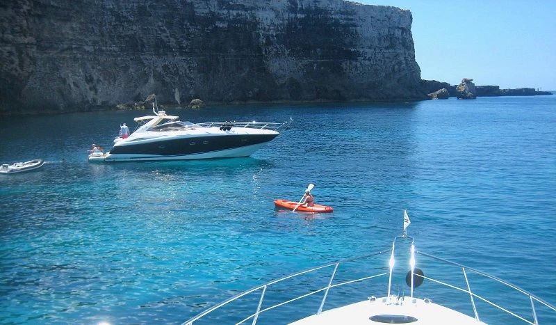 On anchor, enjoying lunch and watersports boat rentals Northern Harbour District Grand Harbour Marina, Pontoon B Northern Harbour District  Sunseeker Portofino 46  49 