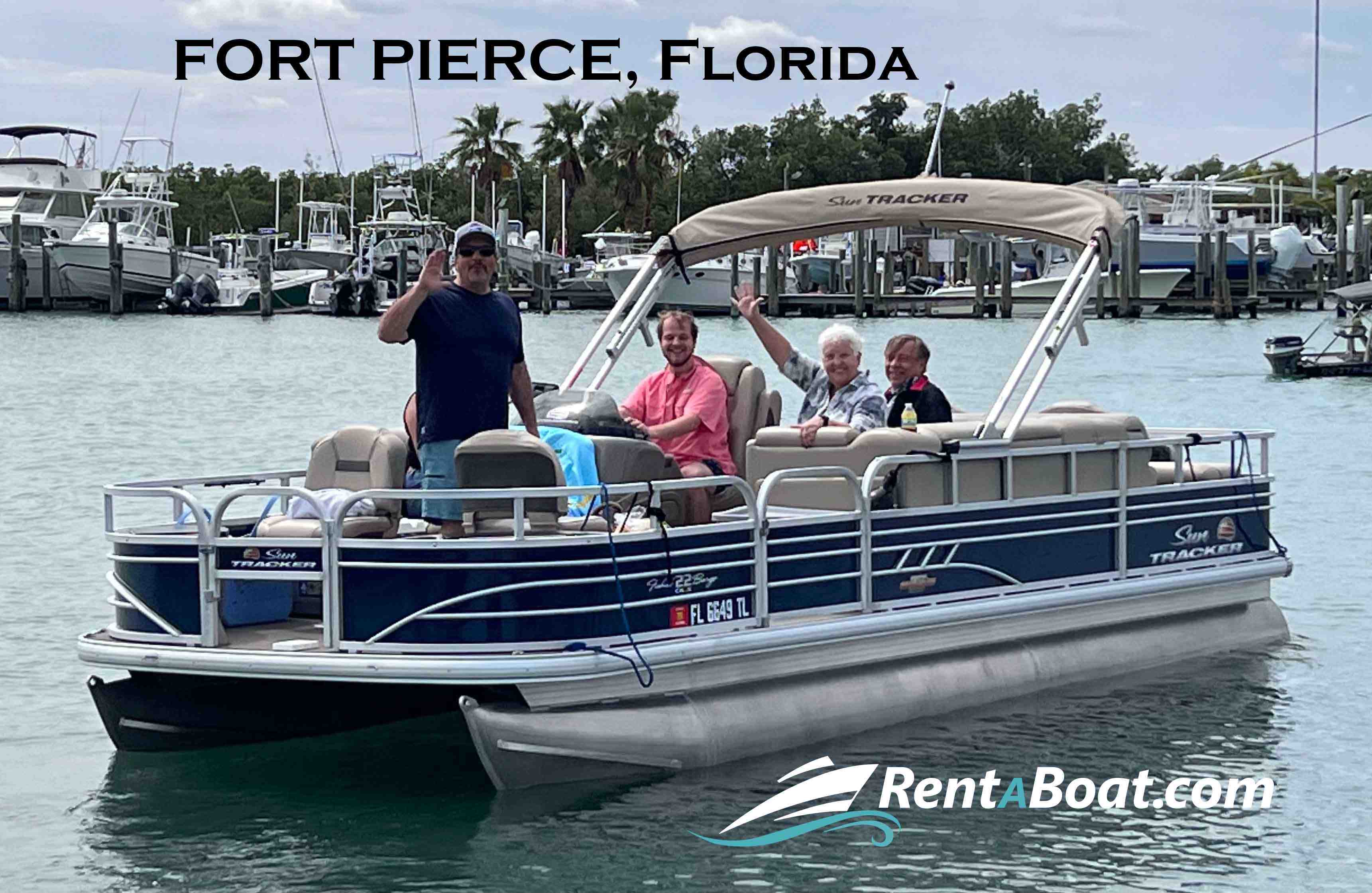 Fishing and Relaxing Ready boat rentals Florida FORT PIERCE Florida  Sun Tracker Fishing Barge DLX 22 2023 24 