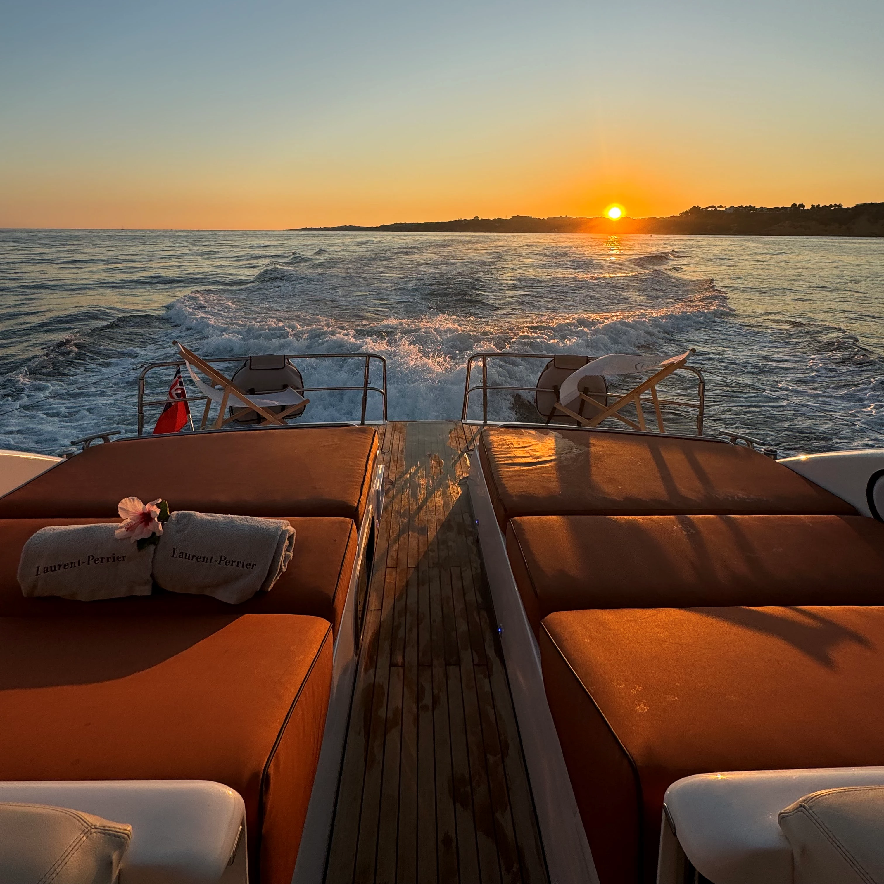 sunset on a yacht boat rentals Albufeira Vilamoura  Quarteira Albufeira  Princess V65 2005 70 