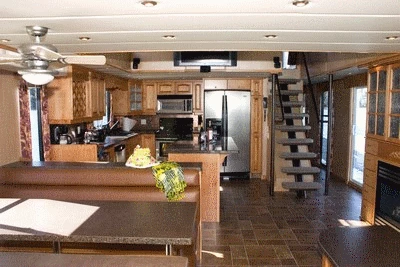 Interior boat rentals California Redding California  Houseboat Titan  65 Feet 